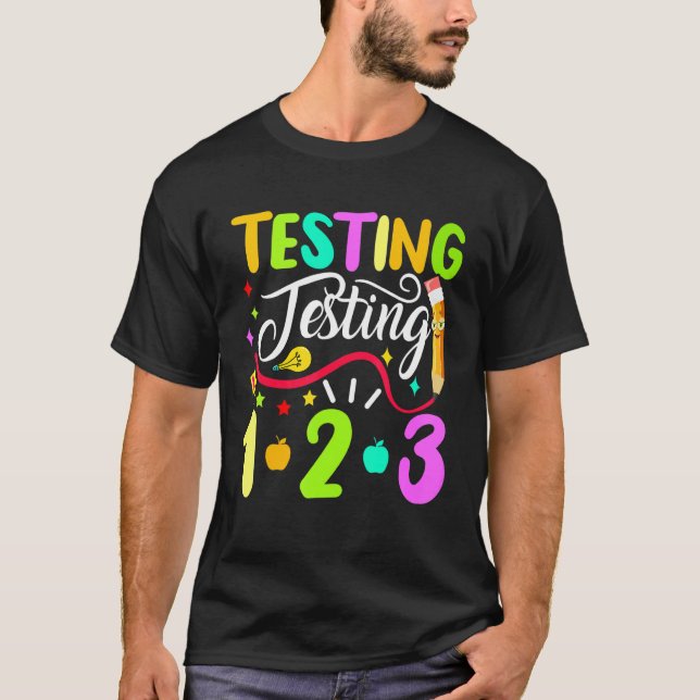 T-shirt Retour À L'Essai À L'École 1 2 3 (Devant)