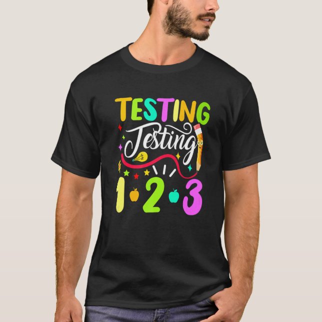 T-shirt Retour À L'Essai À L'École 1 2 3 (Devant)