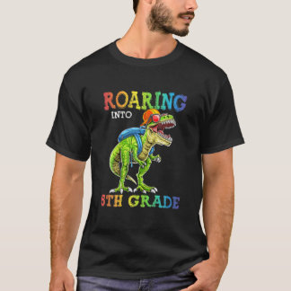 T-shirt Retour À Scho En Dinosaure De 5Ème Année