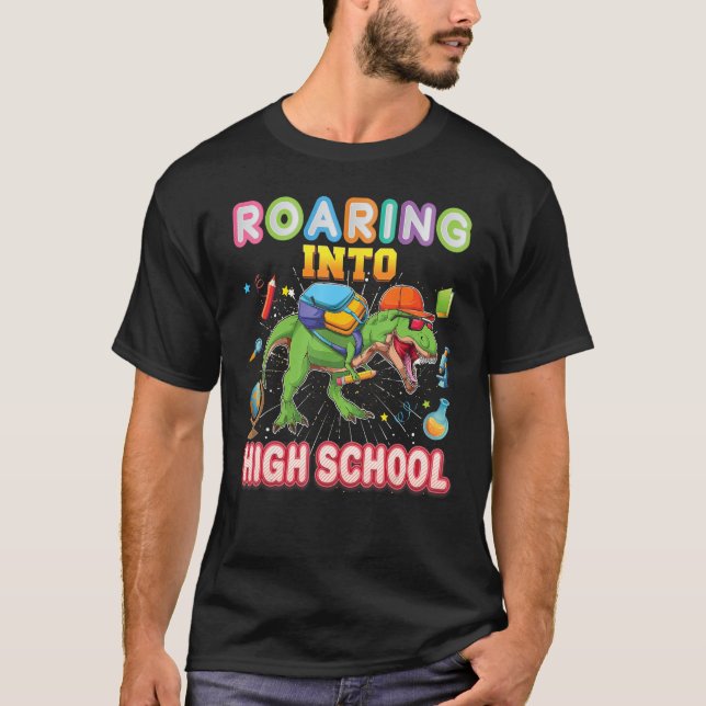 T-shirt Retour Au Lycée Dinosaure Rex Sausus (Devant)
