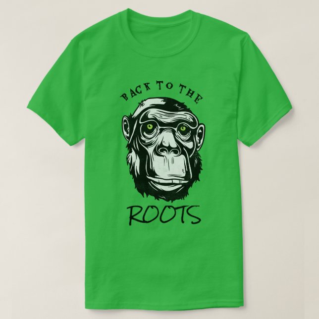 T-shirt Retour Au Primate Monkey Evolution Roots (Design devant)