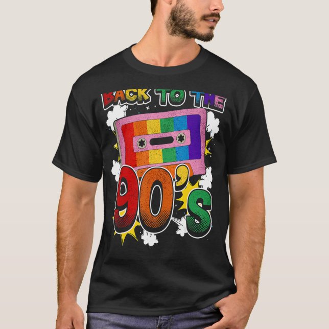 T-shirt Retour aux années 90 90 Disco Radio et Techno Era  (Devant)