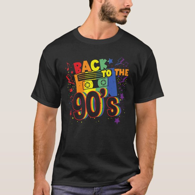 T-shirt Retour Aux Années 90 Disco Radio Et Techno Era Vin (Devant)