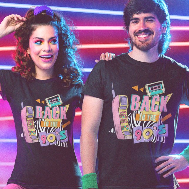 T-shirt Retour aux années 90 Retro Phone et Cassette (Créateur téléchargé)