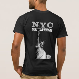 T-shirt Retour Design New York Nyc Manhattan Liberty Statu