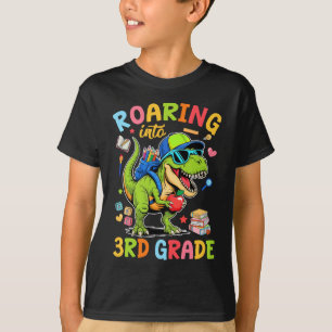 T-shirt Retour En 3e Année À L'École Garçons T-Rex D