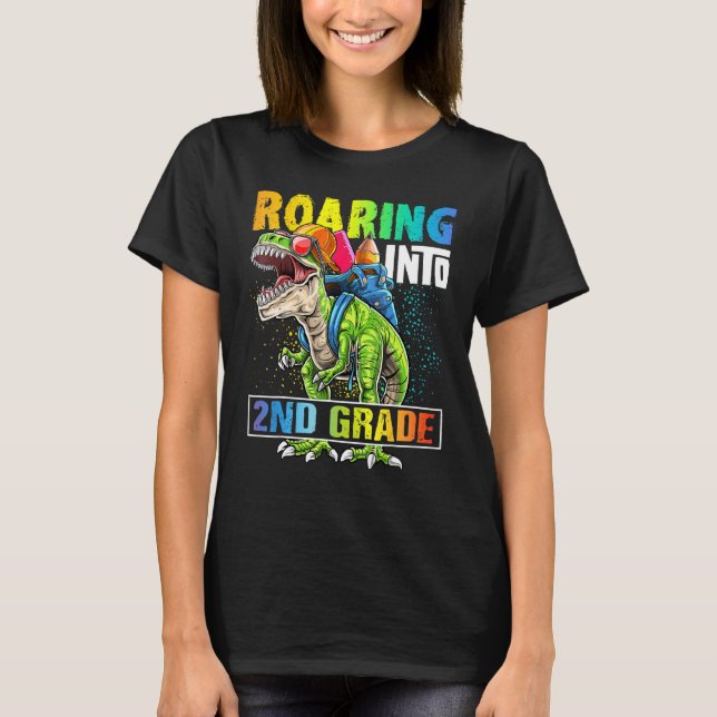 T-shirt Retour En Sac À Dinosaure De 2E Année (Devant)