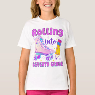T-shirt Retour En Septième Année Patinage à rouleaux