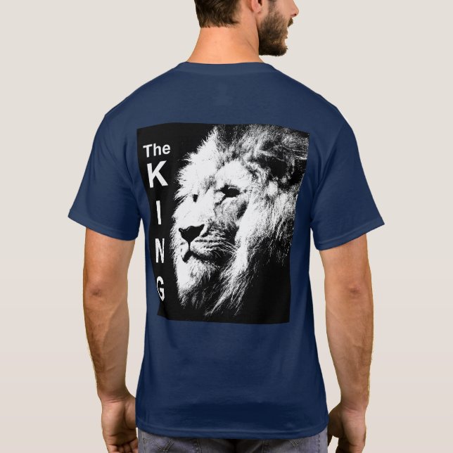 T-shirt Retour Imprimer Le Roi Moderne Pop Art Lion Head H (Dos)