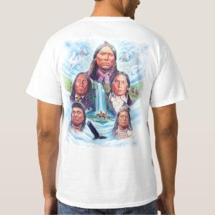 T-shirt Retour Imprimer Native Americans Indian Chiefs Men