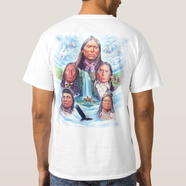 T-shirt Retour Imprimer Native Americans Indian Chiefs Men (Dos)