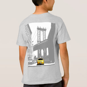 T-shirt Retour Imprimer New York Brooklyn Yellow Taxi Boys