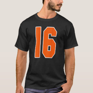 T-shirt Retour Imprimer Orange Sports Bloc Numéro 16 Pour