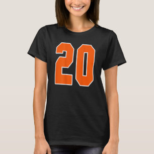 T-shirt Retour Imprimer Orange Sports Bloc Numéro 20 Pour 