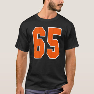 T-shirt Retour Imprimer Orange Sports Bloc Numéro 65 Pour 