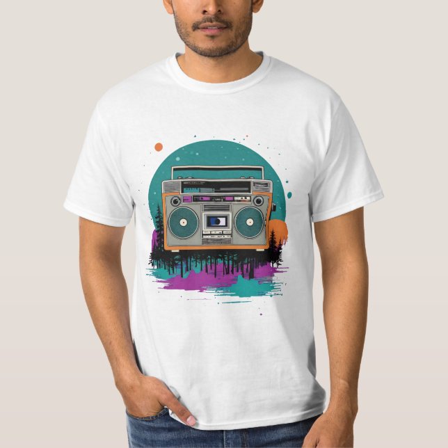 T-shirt Retour jeudi : les années 70 Boombox Art (Devant)