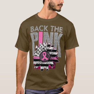 T-shirt Retour Le Drapeau De Tournesol Rose Ribbon Cancer 