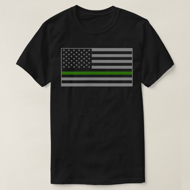 T-shirt Retour Ligne verte Légère Vert Drapeau Militaire B (Design devant)