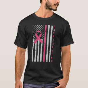 T-shirt Retour Pink USA Drapeau Sensibilisation au cancer