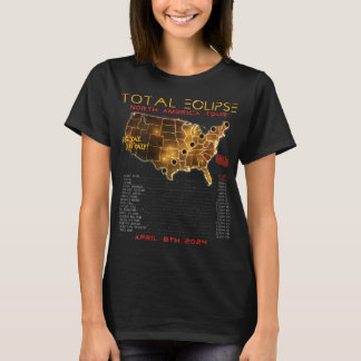 T-shirt Retour) Total Solar Eclipse 2024 North America Tou