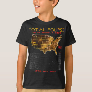 T-shirt Retour) Total Solar Eclipse 2024 North America Tou