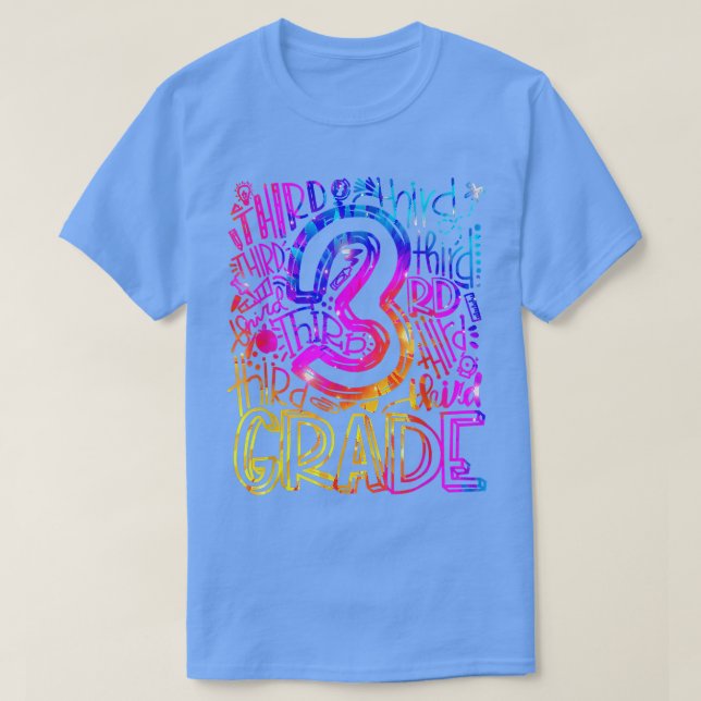 T-shirt Retourner À L'École 3E 3E Année Typographie De Tei (Design devant)