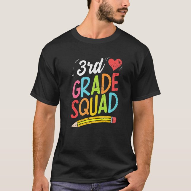 T-shirt Retourner À L'École 3e Classe Équipe Enseignant 3e (Devant)