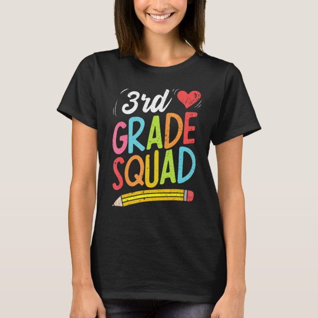 T-shirt Retourner À L'École 3e Classe Équipe Enseignant 3e (Devant)