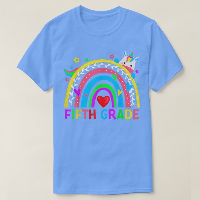 T-shirt Retourner à l'école 5e année Rainbow Unico (Design devant)
