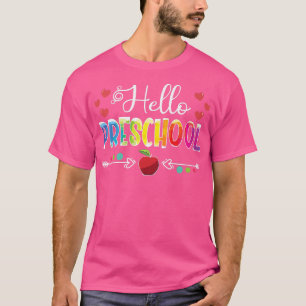 T-shirt Retourner À L'École Bonjour Filles De L'École Prim