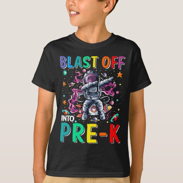T-shirt Retourner À L'École En Fusée Avant L'École (Devant)
