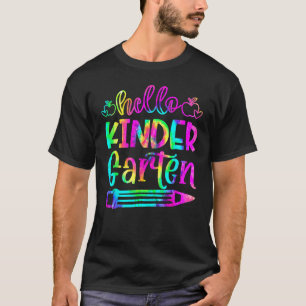 T-shirt Retourner À L'École Hello Kindergarten Tie Dye Ens