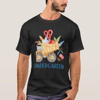 T-shirt Retourner À L'École Maternelle Monogramme Camionne
