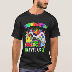T-shirt Retourner À L'École Maternelle Niveau Déverrouillé