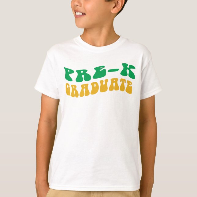 T-shirt Retourner À L'École Pré-k Diplômé (Devant)