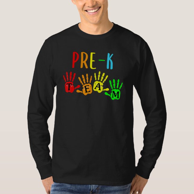 T-shirt Retourner À L'École Pré K Équipe Enseignants Empre (Devant)
