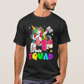 T-shirt Retourner À L'École Première Classe Unicorn Dabbi