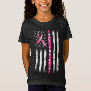T-Shirt Retourner Le Ruban rose Drapeau Sensibilisation au