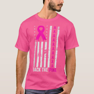T-shirt Retourner Le Ruban rose Drapeau Sensibilisation au