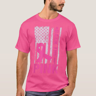 T-shirt Retourner Le Ruban rose Drapeau Sensibilisation au