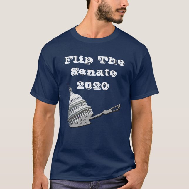 T-shirt Retourner Le Vote Du Sénat Bleu 2020 (Devant)