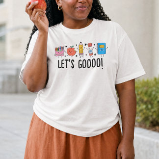 T-shirt Retournons à l'école, joli doodle 