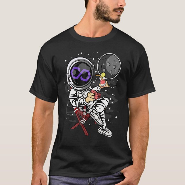 T-shirt Retrait De L'Astronaute Polygone Matic Coin À La M (Devant)