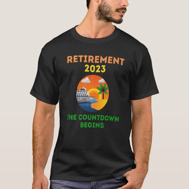 T-shirt Retraite 2023 Le compte à rebours commence drôle m (Devant)