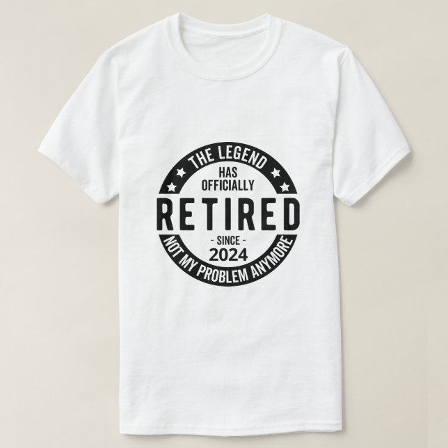 T-shirt Retraité 2024 Pas Mon Problème Plus, Drôle (Design devant)