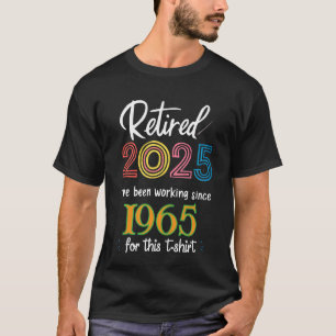 T-shirt Retraité 2025 Année de travail personnalisée Gif d