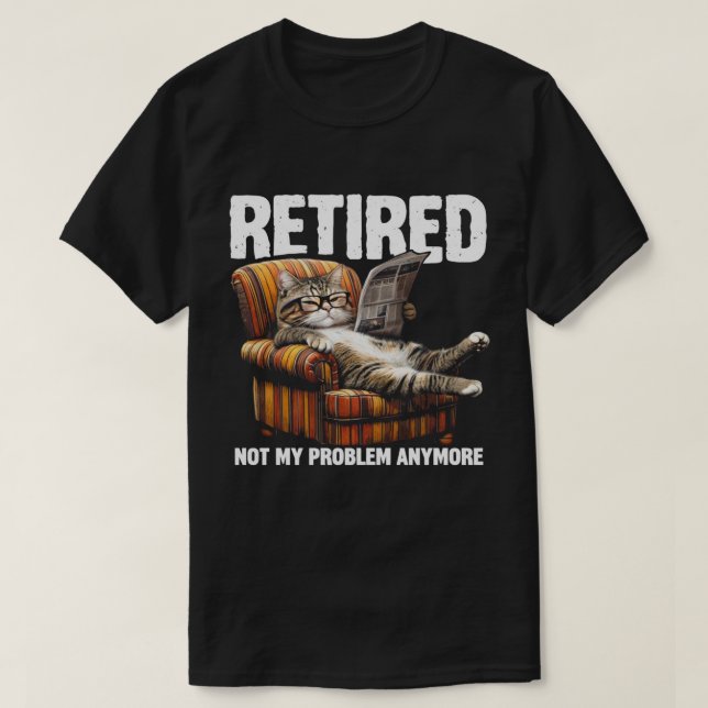 T-shirt Retraité 2026 Plus Mon Problème Drôle Chat (Design devant)