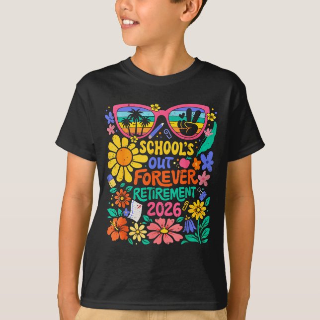 T-shirt Retraite 2026 Vie Retraitée Professeur Fleur Boho (Devant)