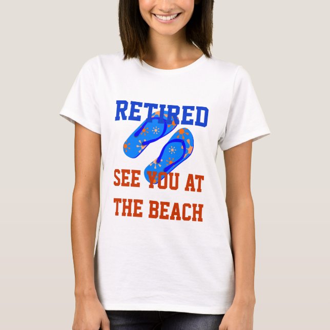 T-shirt Retraité, à la plage (Devant)