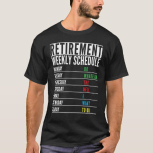 T-shirt Retraite actuelle Horaire hebdomadaire des hommes
